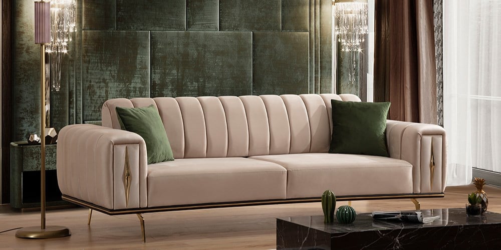 Natura Gold Ayaklı Üçlü Koltuk