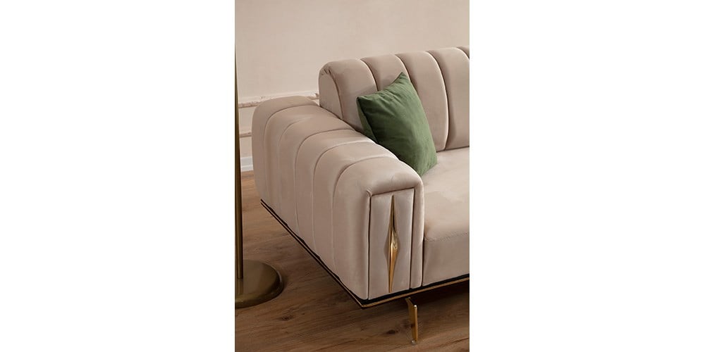 Natura Gold Ayaklı Üçlü Koltuk