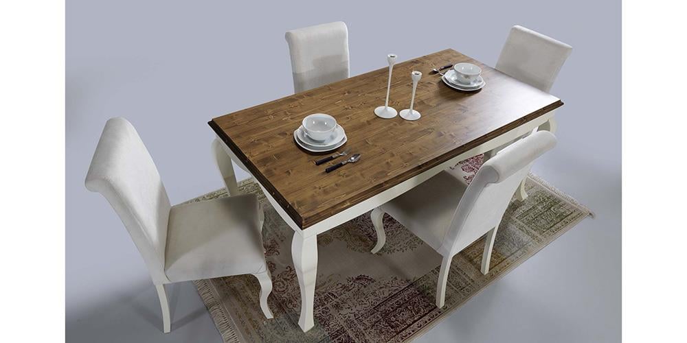 Neva Ceviz-Beyaz Yemek Masası