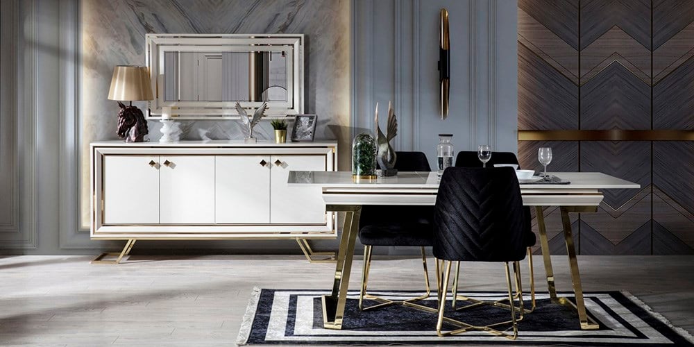 Palermo Gold Ayaklı Yemek Odası