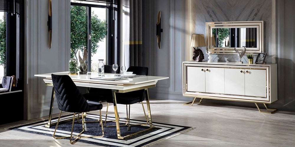 Palermo Gold Ayaklı Yemek Odası