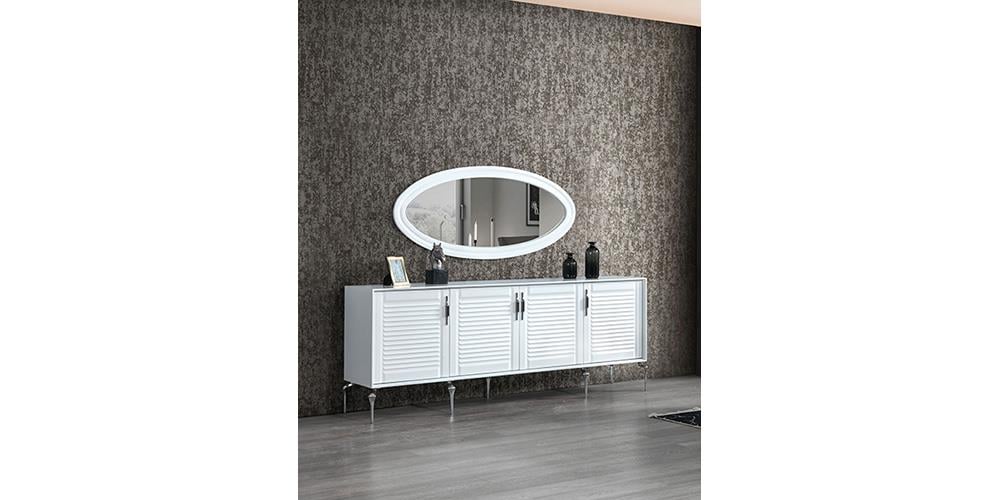 Pelin Beyaz Aynalı Konsol 