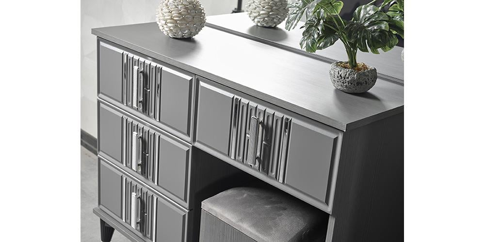 Pırlanta Antrasit Aynalı Şifonyer