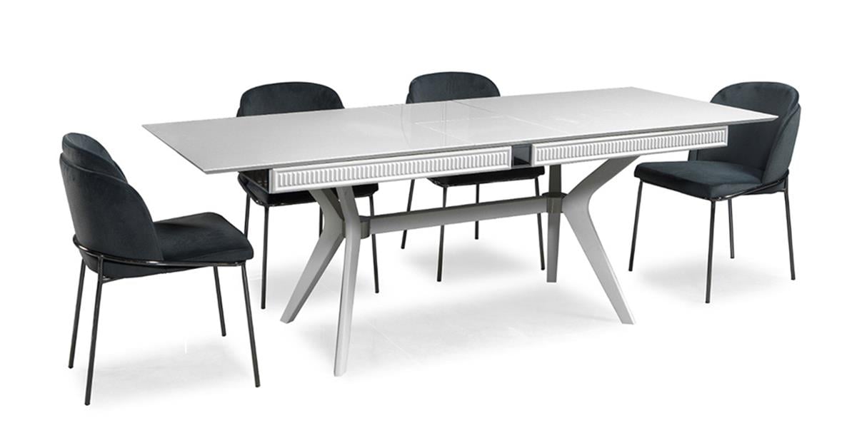 Riva Sis Gri Açılır Yemek Masası