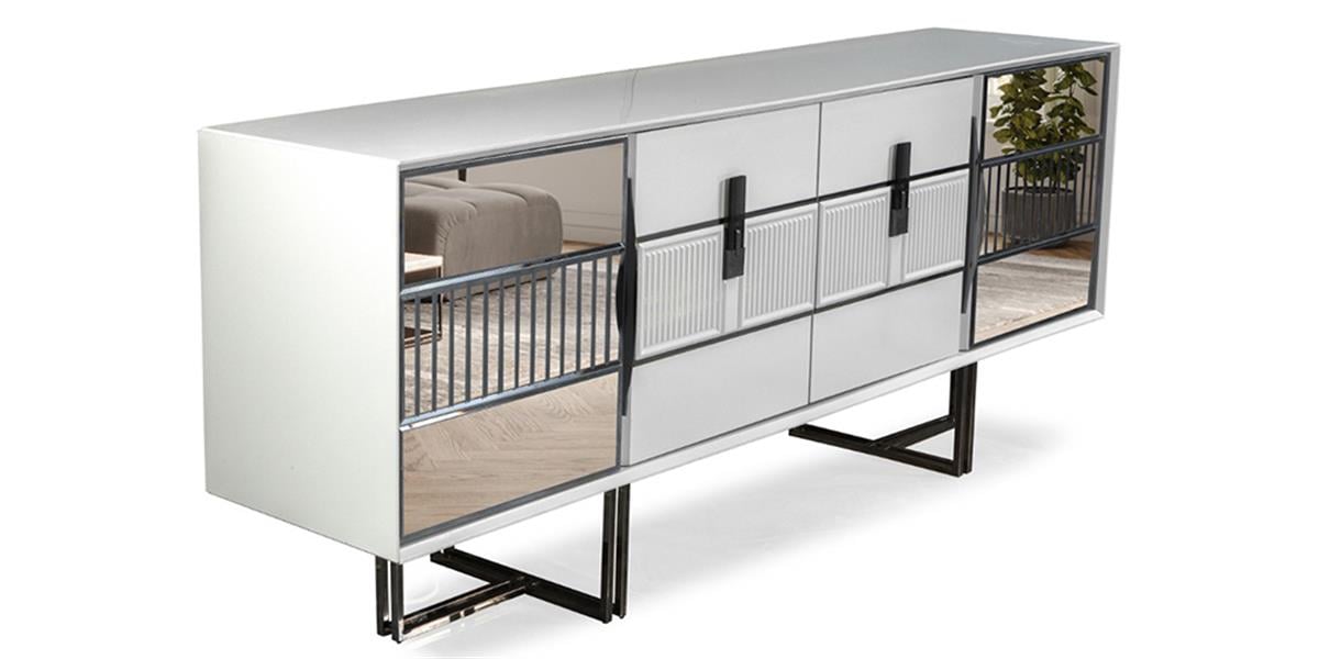 Riva Sis Gri Aynalı Konsol