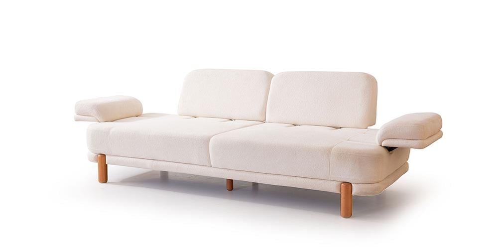 Roma Krem Üçlü Koltuk