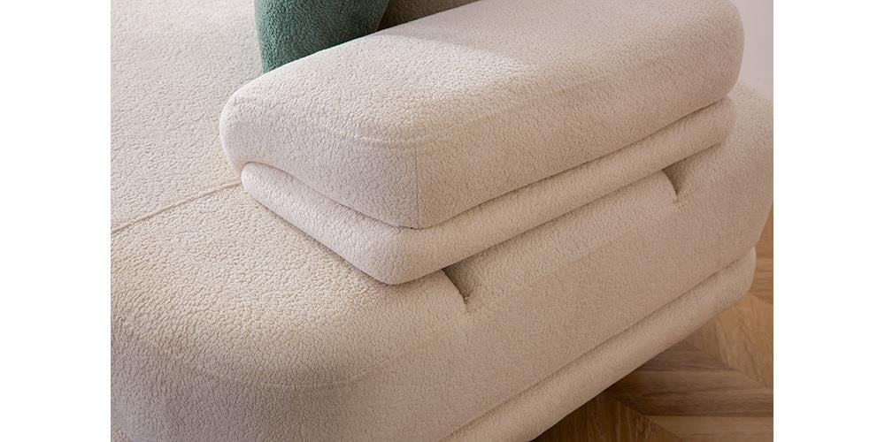 Roma Krem Üçlü Koltuk