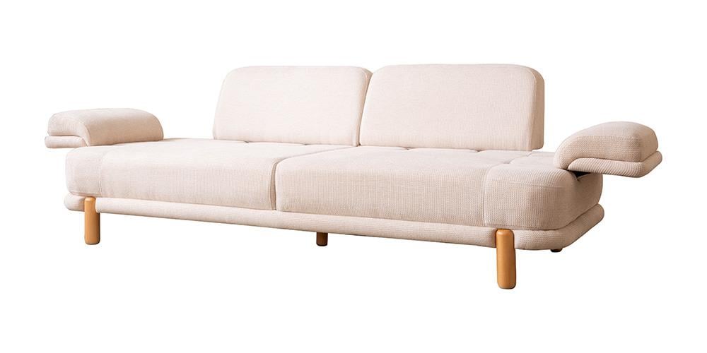 Roma Krem Üçlü Koltuk