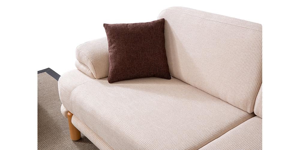 Roma Krem Üçlü Koltuk