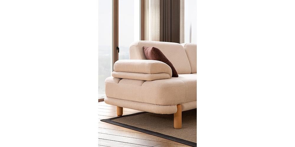 Roma Krem Üçlü Koltuk