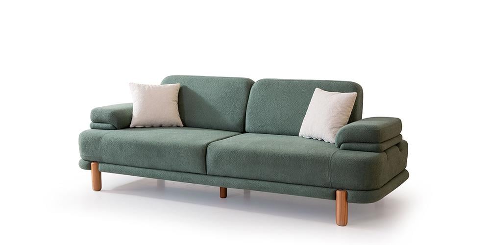 Roma Yeşil Üçlü Koltuk