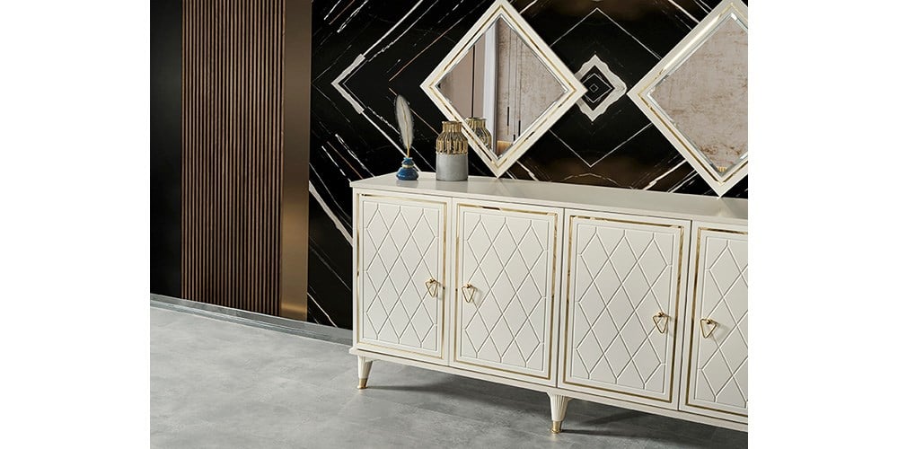 Sedef Gold Aynalı Konsol