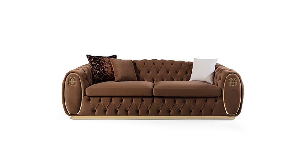 Segaza Luxury Düğmeli Üçlü Koltuk