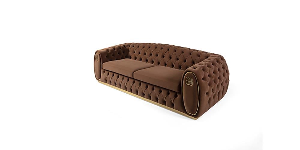 Segaza Luxury Düğmeli Üçlü Koltuk