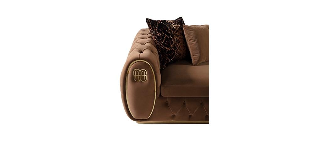Segaza Luxury Düğmeli Üçlü Koltuk