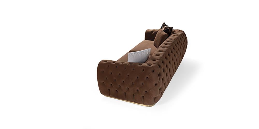Segaza Luxury Düğmeli Üçlü Koltuk