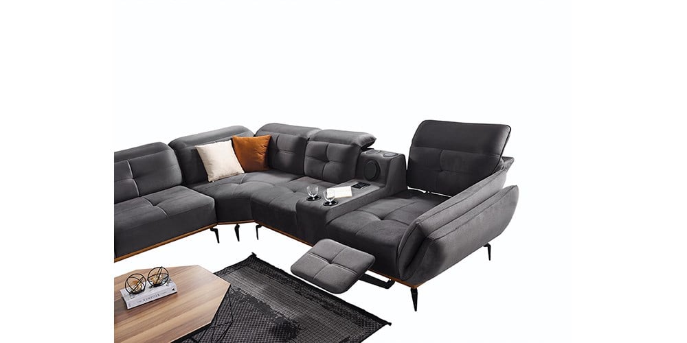 Seray Antrasit Ses Sistemli Köşe Koltuk