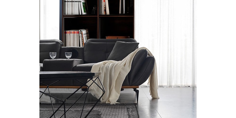 Seray Antrasit Ses Sistemli Köşe Koltuk