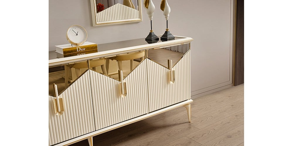 Side Gold Ayaklı Aynalı Konsol
