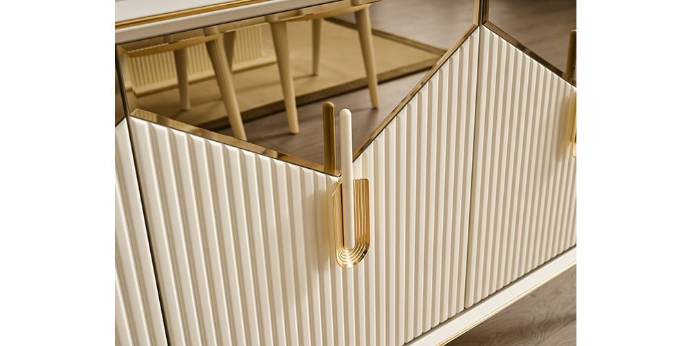 Side Gold Ayaklı Aynalı Konsol