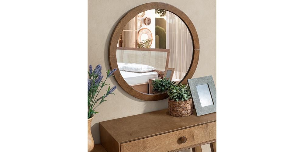 Valeria Aynalı Ceviz Şifonyer