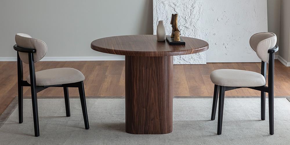 Vera Yuvarlak Ceviz Mutfak Masa Takımı