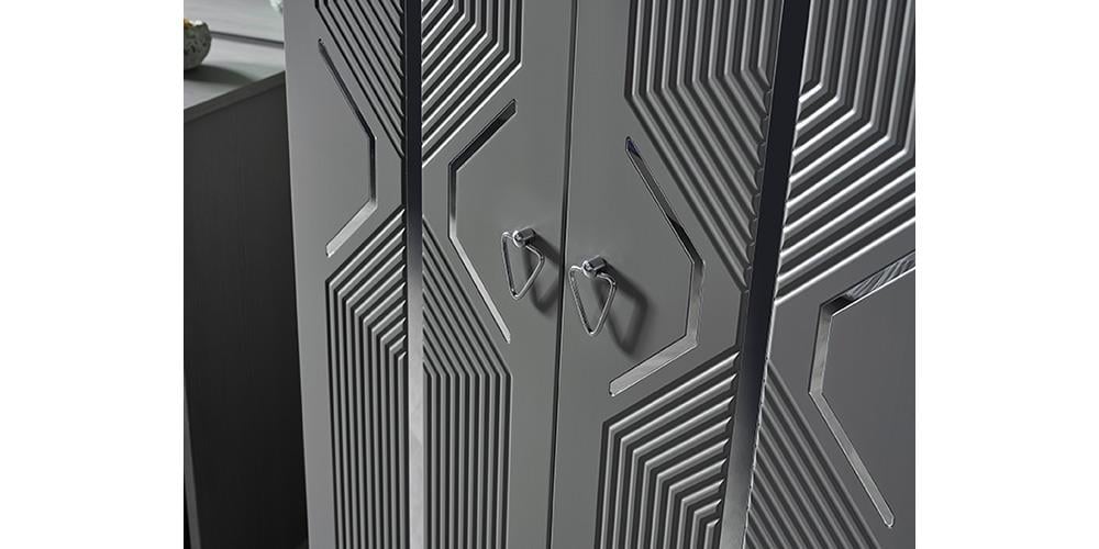 Zümrüt Antrasit Kapaklı Dolap