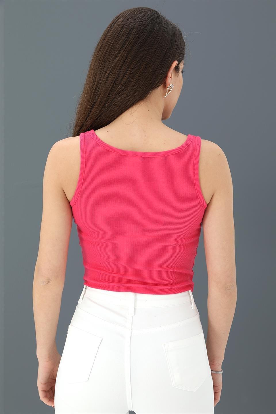 Atlet Önü Büzgülü Crop - Mürdüm