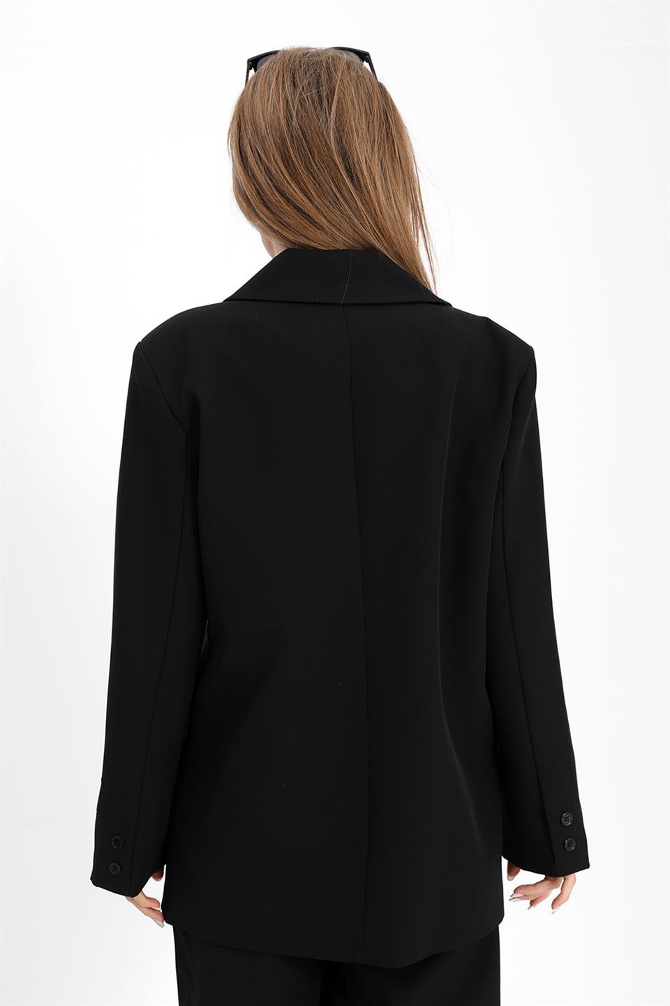 Blazer Ceket Kolu Arma Detaylı - Siyah