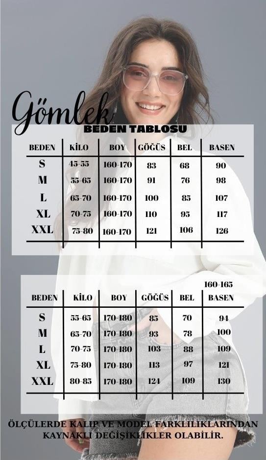 Gömlek Baskılı Kolu Duble Katlamalı - Yeşil