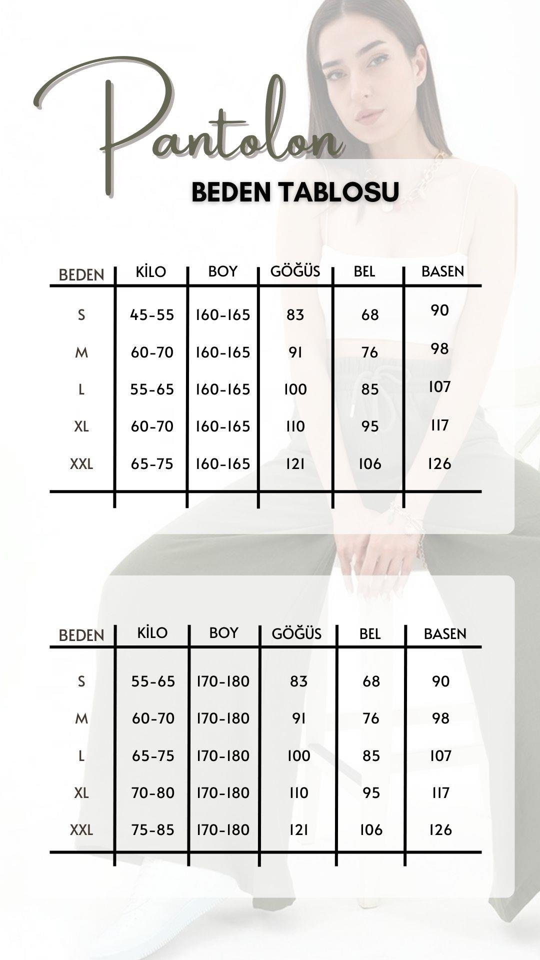 Parlak Keten Cepli Beli Lastikli Pantolon - İndigo