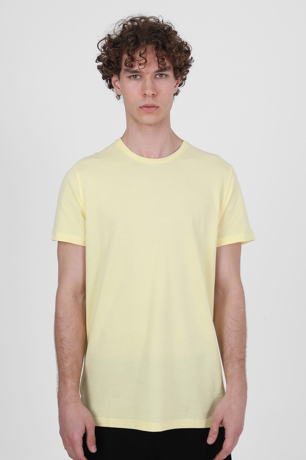 John Frank Açık Sarı Basic Pike T-Shirt