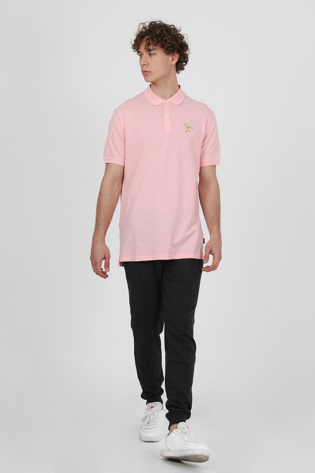 JOHN FRANK IDENTITY POLO T-SHIRT ACIK PEMBE