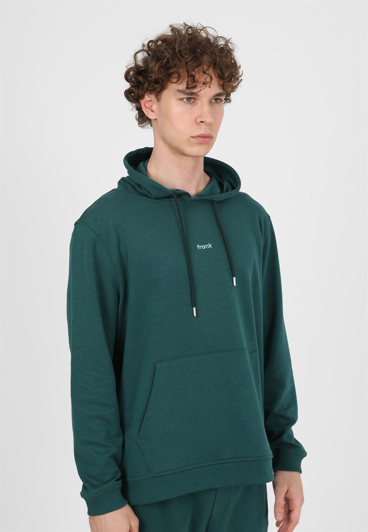 JOHN FRANK BASIC HOODIE SWEATSHIRT PETROL