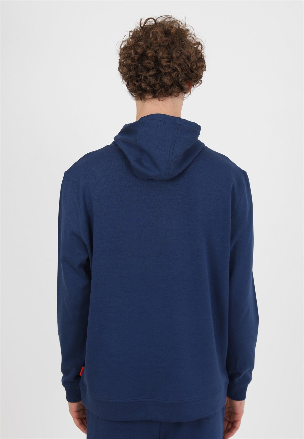 JOHN FRANK BASIC HOODIE SWEATSHIRT SAKS MAVİ