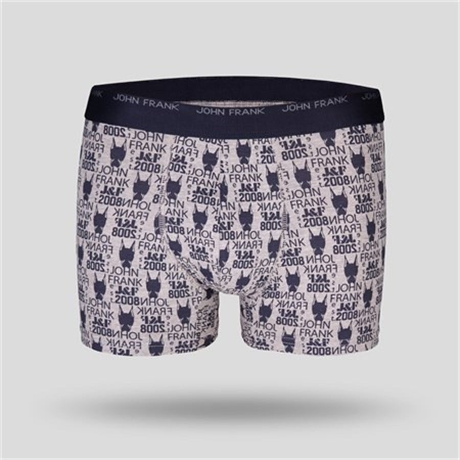 John Frank Baskılı Erkek Boxer Gri (JFB108-DOG)