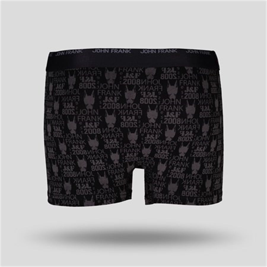 John Frank Baskılı Erkek Boxer Siyah (JFB108-DOG)