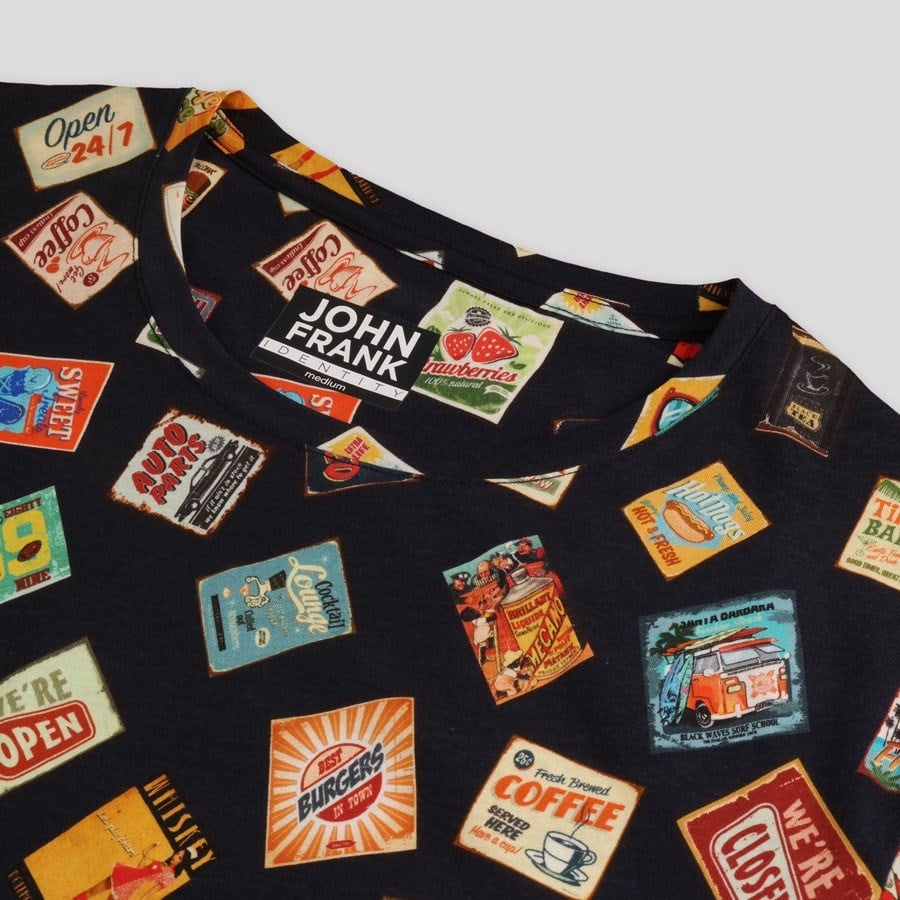 JOHN FRANK BASKILI DİJİTAL T-SHIRT MULTICOLOR