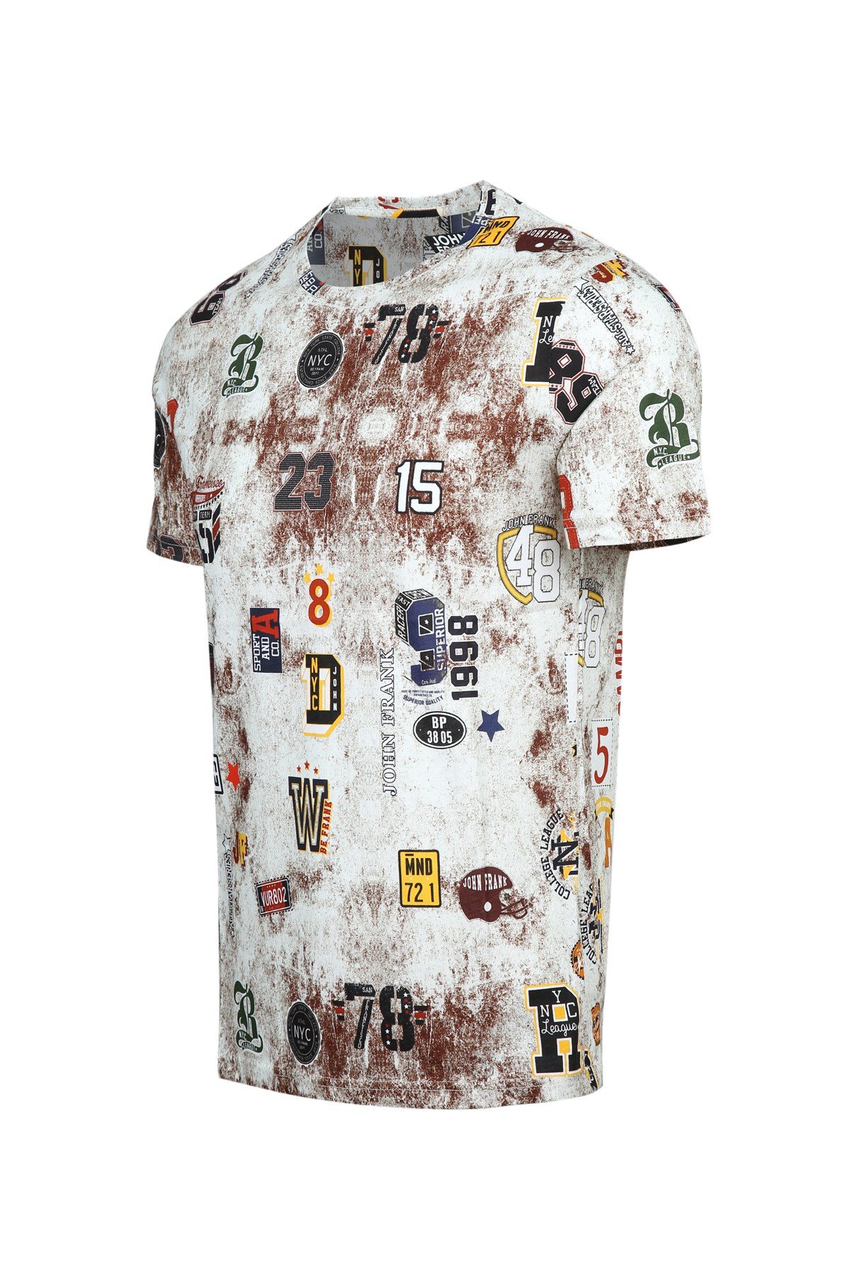 JOHN FRANK BASKILI DİJİTAL T-SHIRT MULTICOLOR