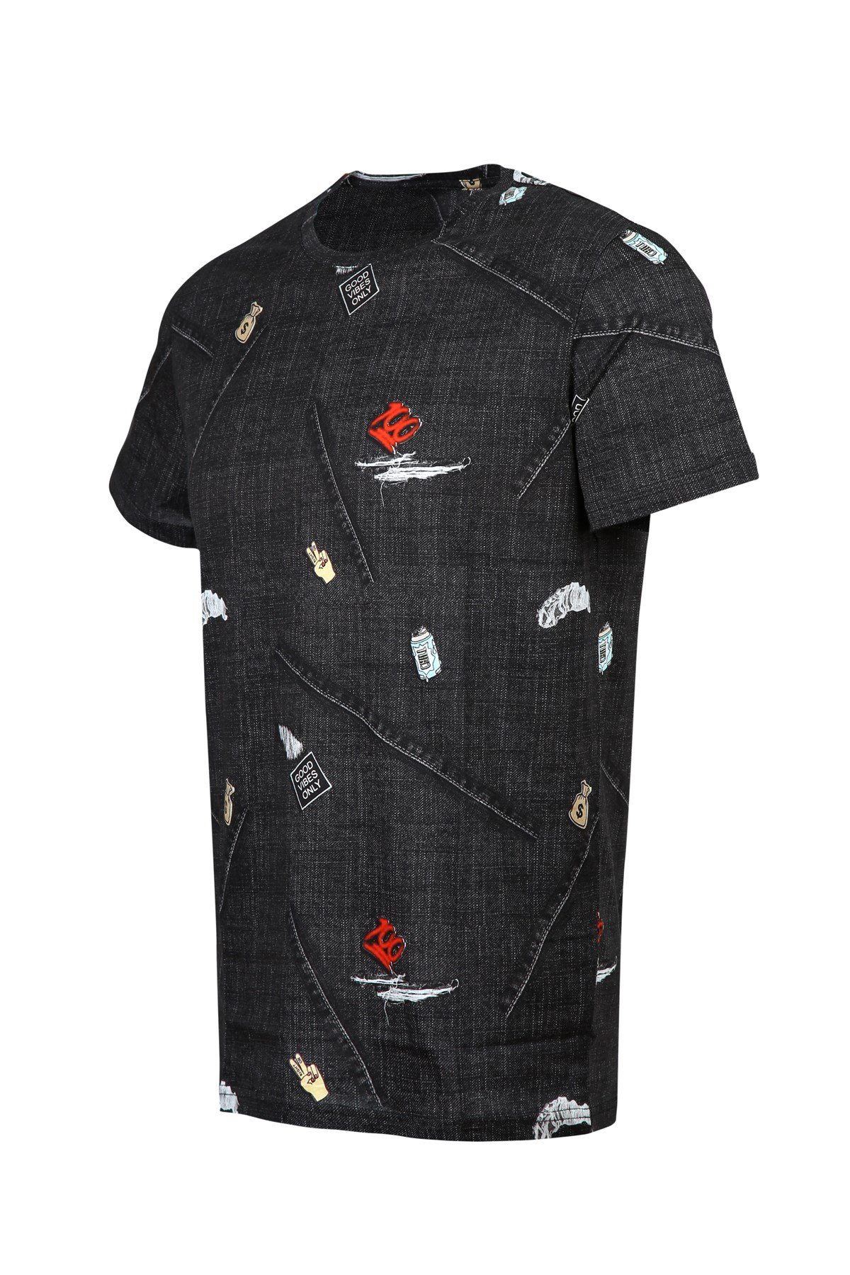 JOHN FRANK BASKILI DİJİTAL T-SHIRT MULTICOLOR