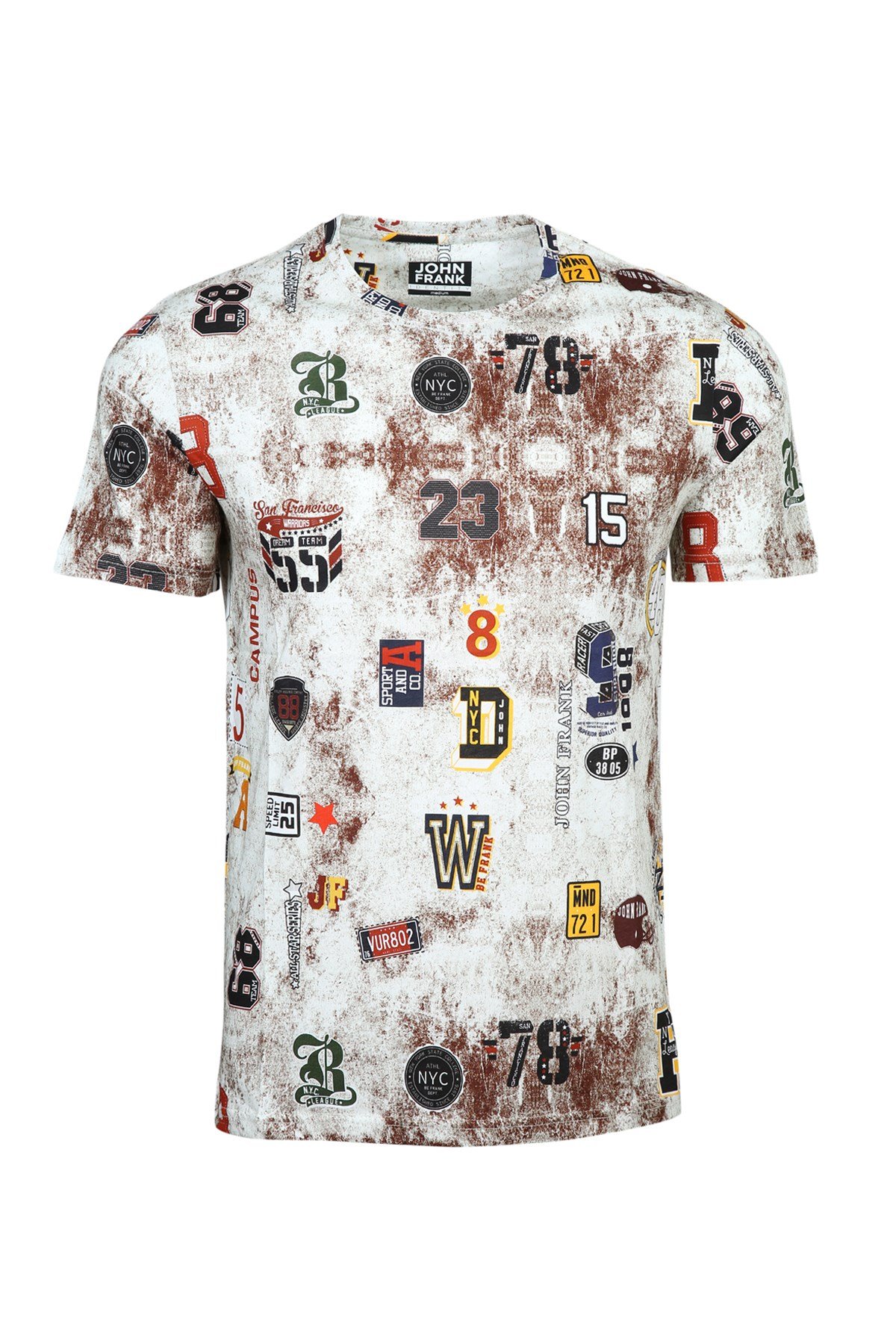 JOHN FRANK BASKILI DİJİTAL T-SHIRT MULTICOLOR