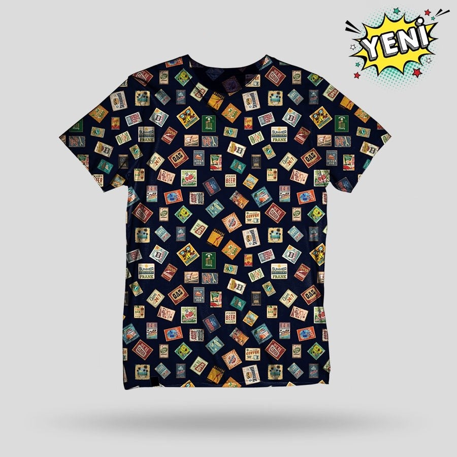 JOHN FRANK BASKILI DİJİTAL T-SHIRT MULTICOLOR