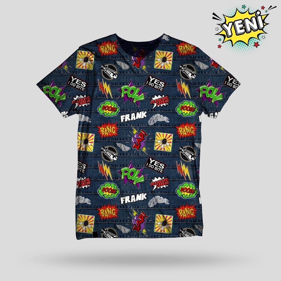 JOHN FRANK BASKILI DİJİTAL T-SHIRT MULTICOLOR
