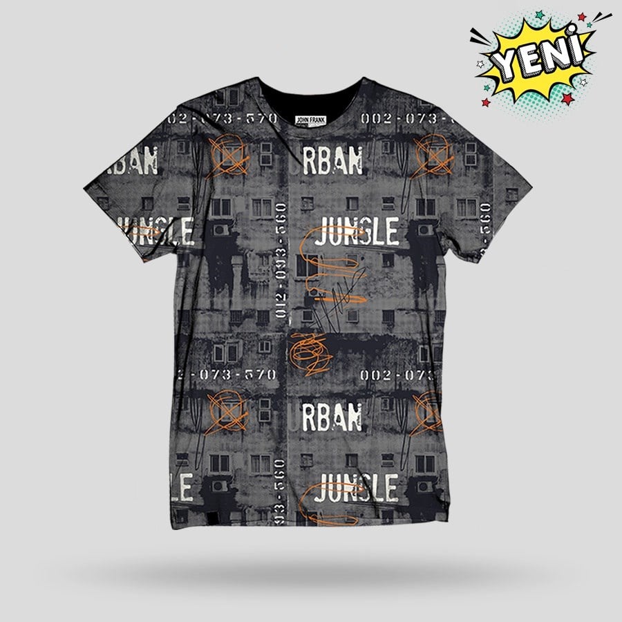 JOHN FRANK BASKILI DİJİTAL T-SHIRT MULTICOLOR