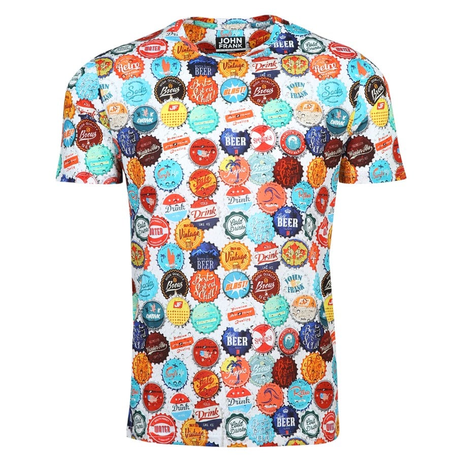 JOHN FRANK BASKILI DİJİTAL T-SHIRT MULTICOLOR