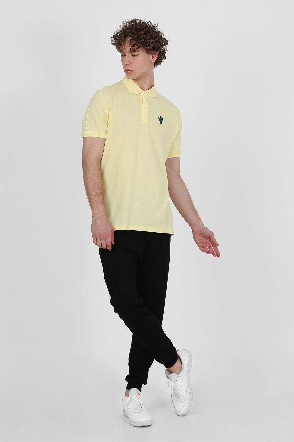 JOHN FRANK IDENTITY POLO T-SHIRT ACIK SARI