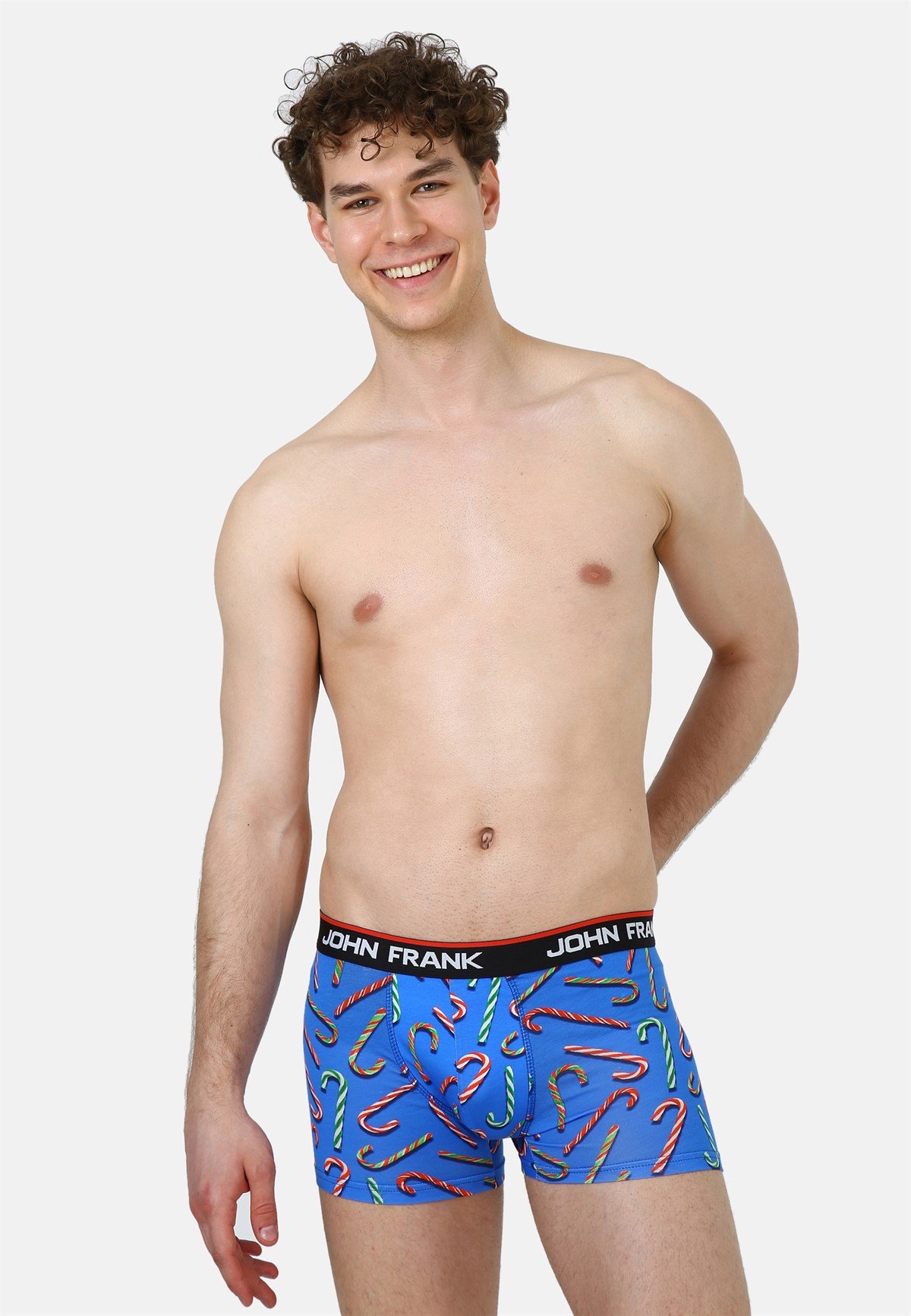 John Frank Christmas Candy Cane Boxer