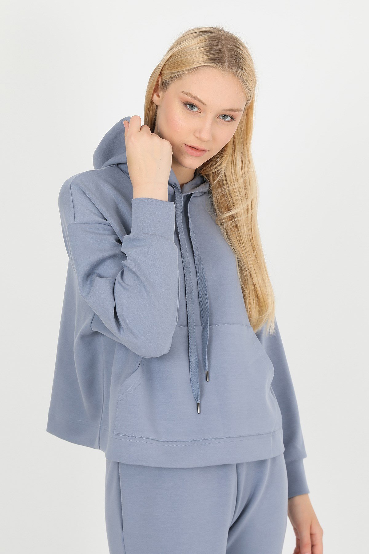 John Frank Comfy Açık Mavi Hoodie