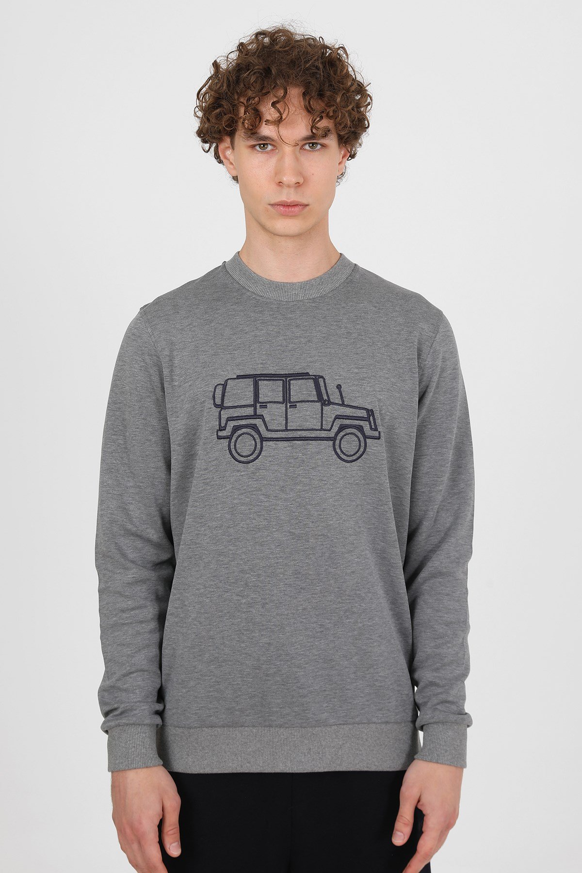 JOHN FRANK COOL SWEATSHIRT GRİ MELANJ