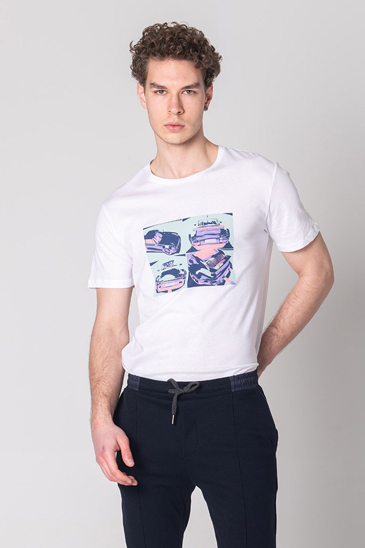 JOHN FRANK COOL T-SHIRT BEYAZ
